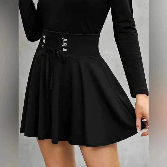 Kojooin Black Gothic Cosplay Punk Skort Skirt  Size 2XL - Picture 5 of 15